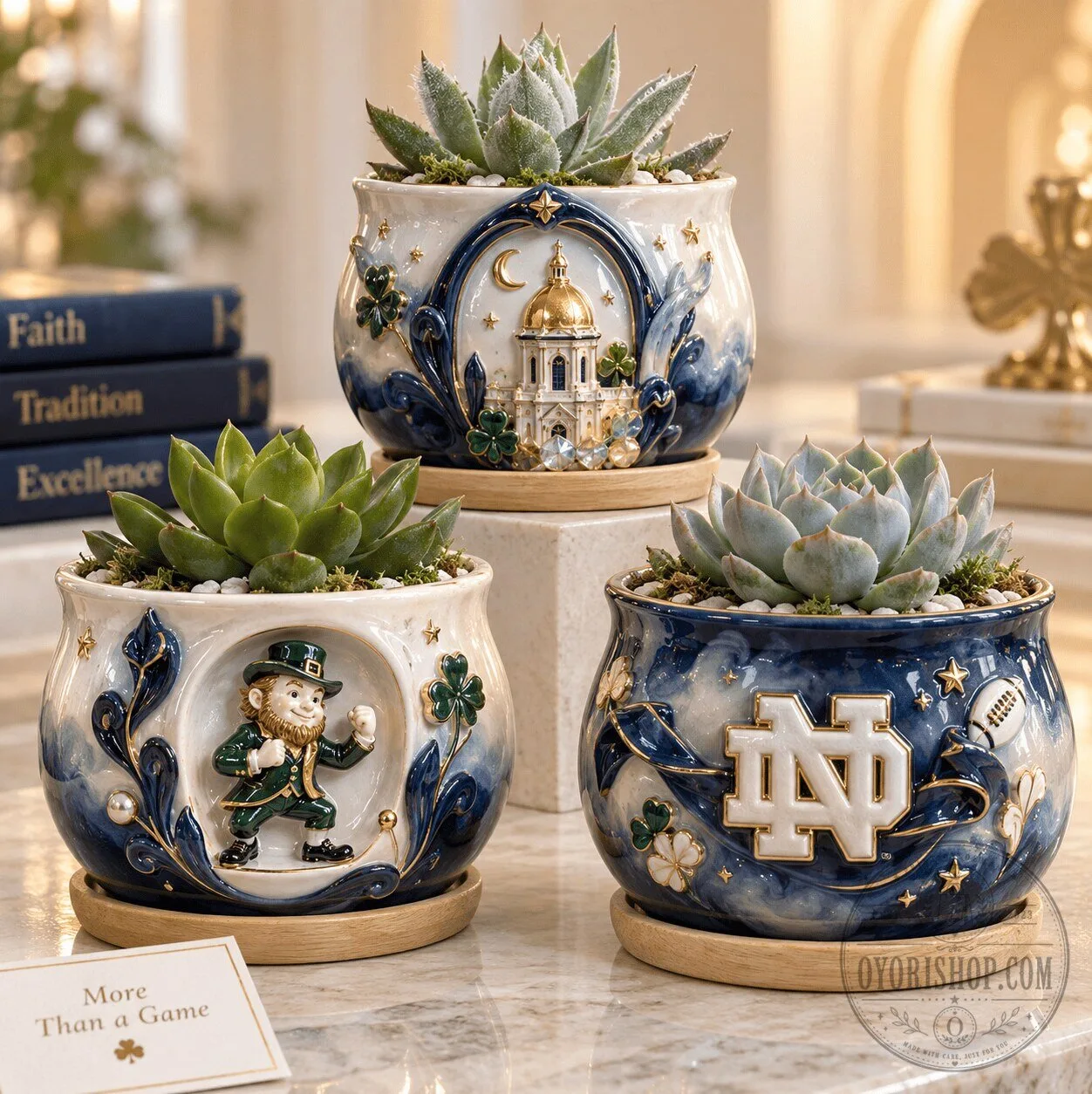 Notre Dame Fighting Irish Succulent Planter Set