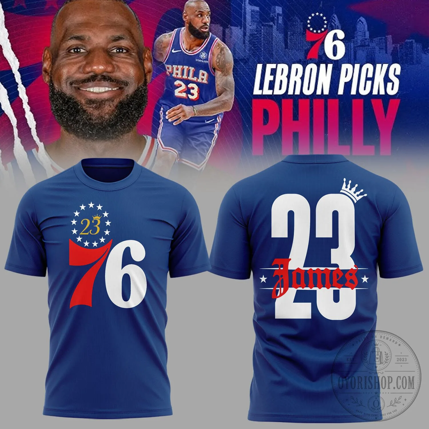 Sixers LeBron James Philadelphia Basketball Fan T-Shirt