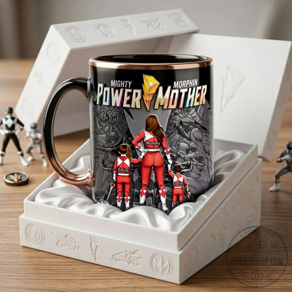 Mighty Morphin Power Mother Personalized Custom Name Coffee Mug for Mom Mighty Morphin Power Mother Personalized Custom Name Coffee Mug for Mom