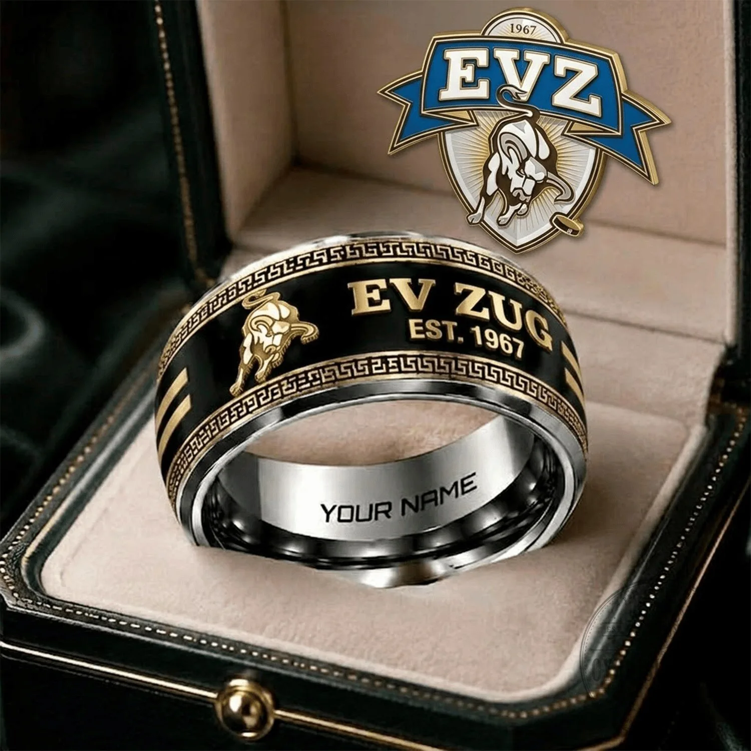 EV Zug National League Team Personalized Ring with Custom Engraving