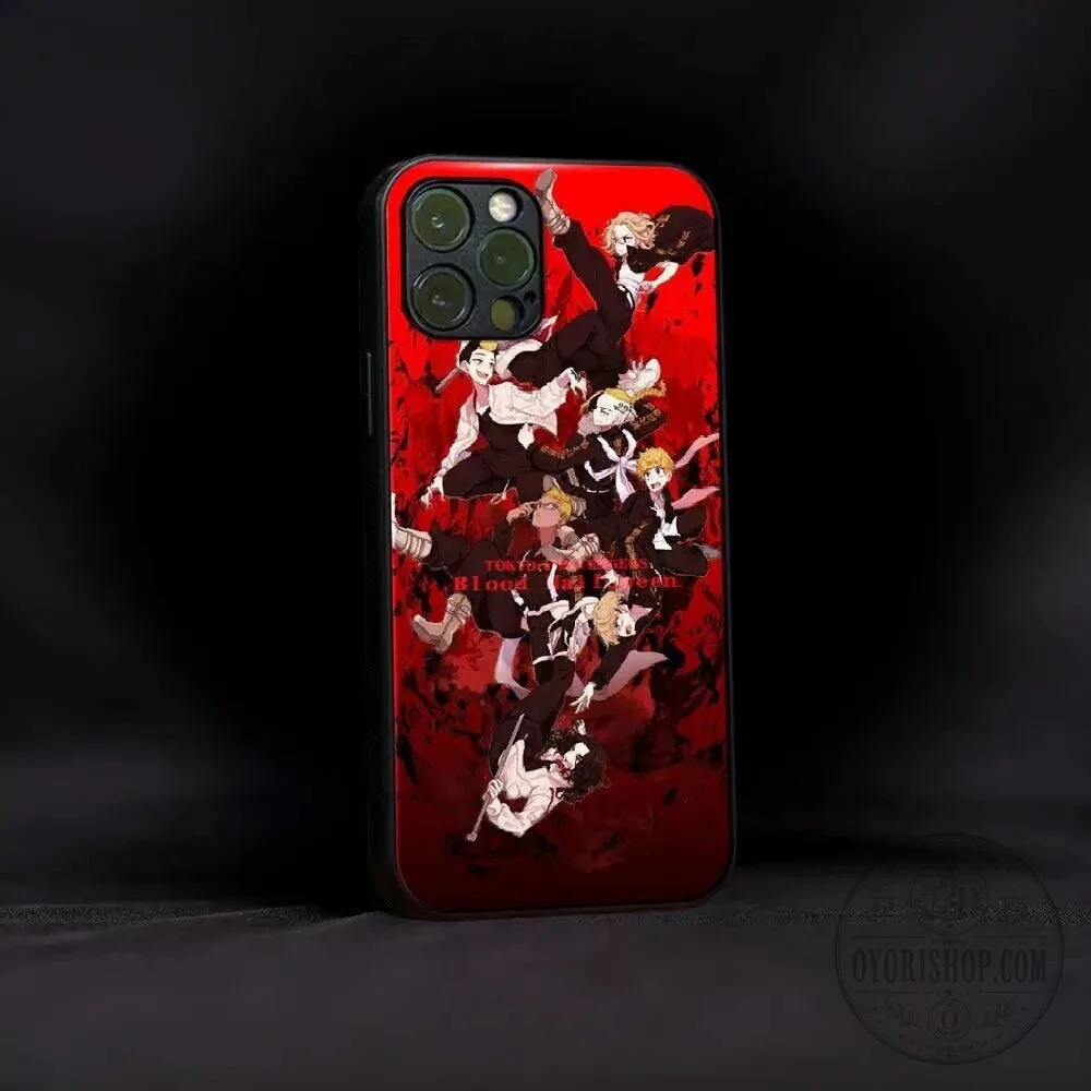 Tokyo Revengers Anime Manga Series Gang Characters Red Phone Case