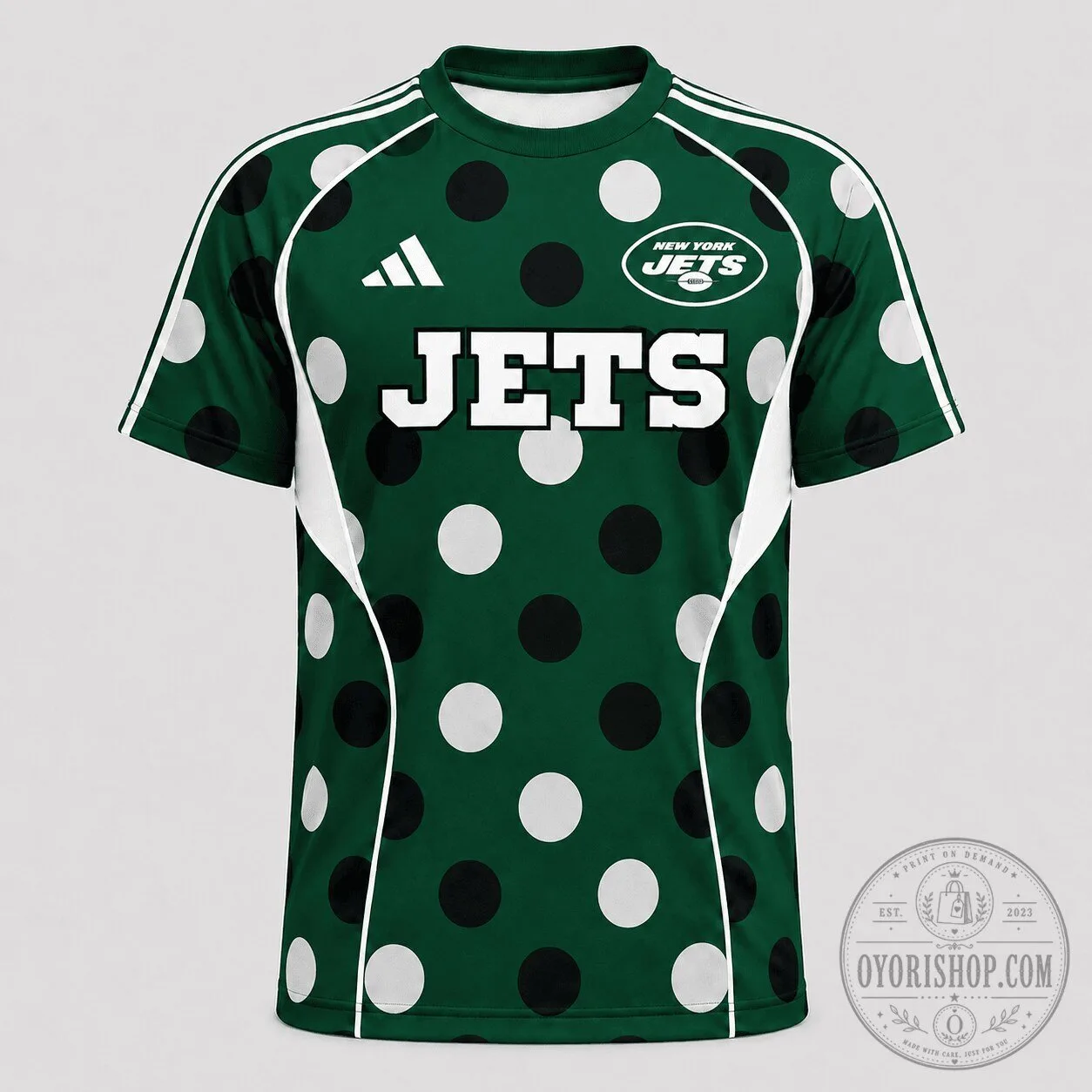 New York Jets Polka Dot Football Fan Game Day Jersey