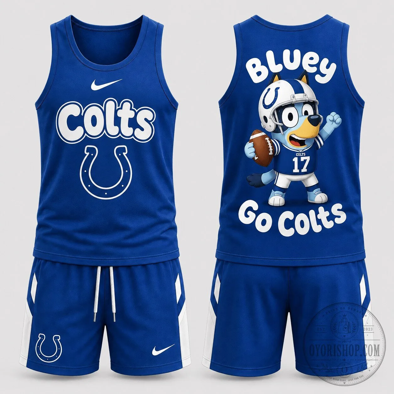 Indianapolis Colts Bluey Go Colts Football Cartoon Character Tank Top