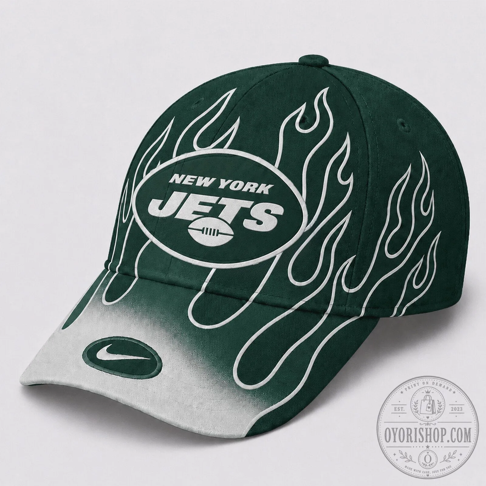 New York Jets NFL Flame Spirit Classic Green Baseball Cap Hat