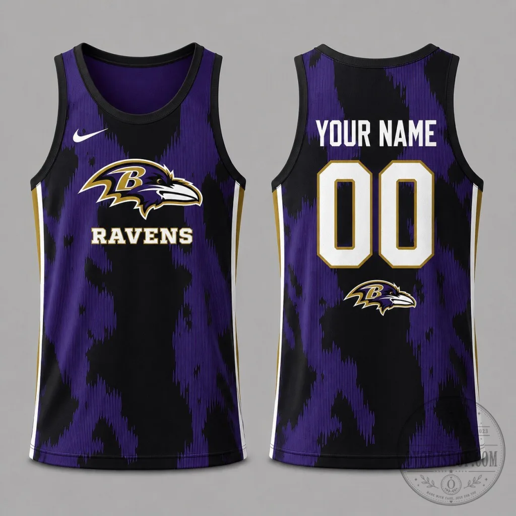 Baltimore Ravens Personalized Custom Name and Number Basketball Tank Top Baltimore Ravens Personalized Custom Name and Number Basketball Tank Top