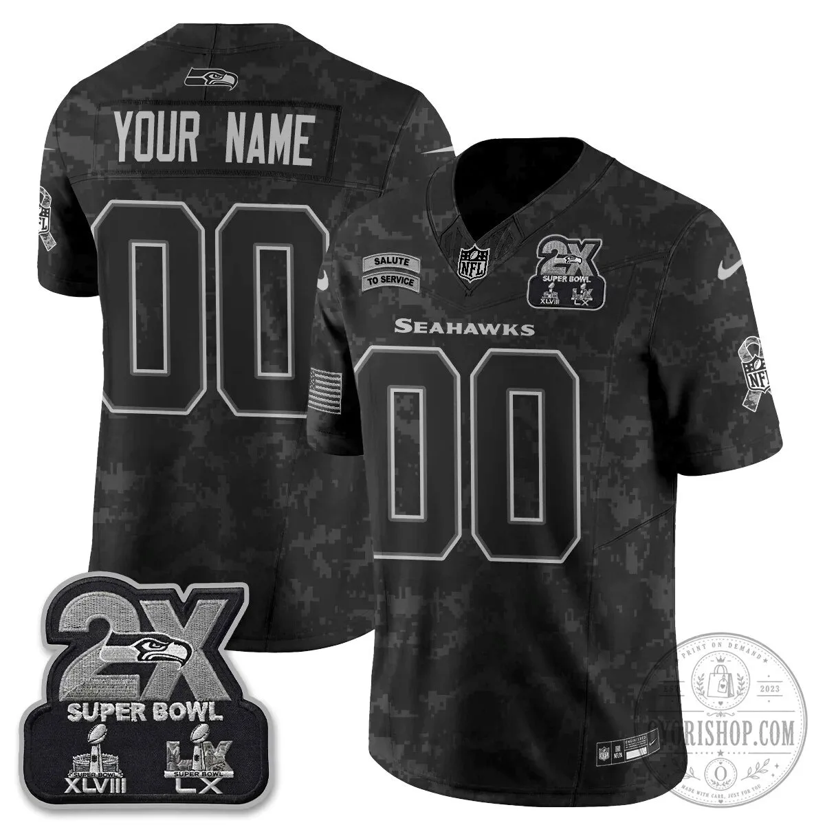 Custom Black Football Jersey Honoring Seattle Seahawks Salute to Service 10 Custom Black Football Jersey Honoring Seattle Seahawks Salute to Service