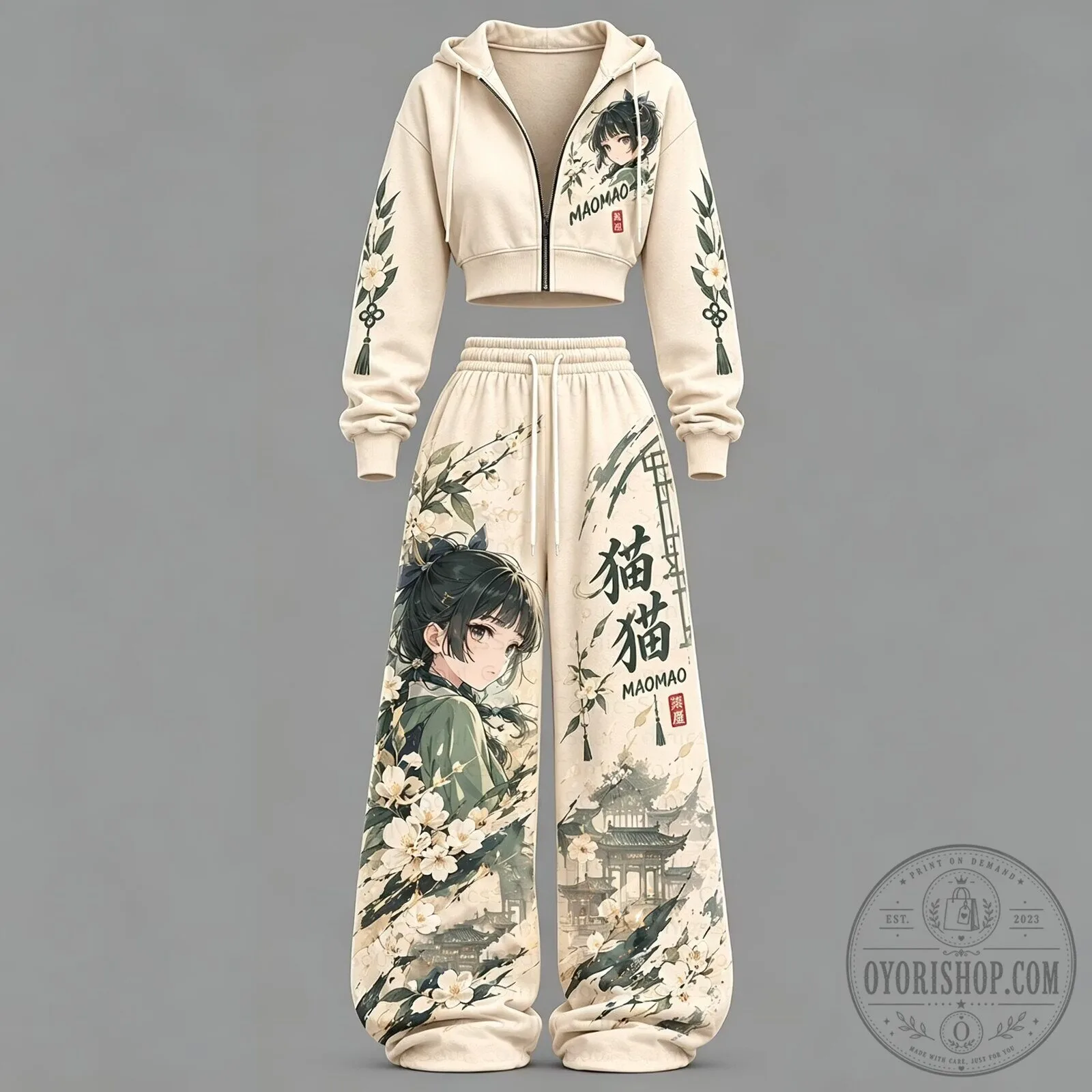 The Apothecary Diaries Maomao Anime Character Cropped Hoodie and Sweatpants Set