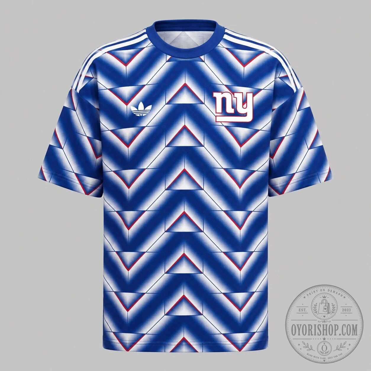 New York Giants NFL Retro Geometric Graphic Print Football Jersey