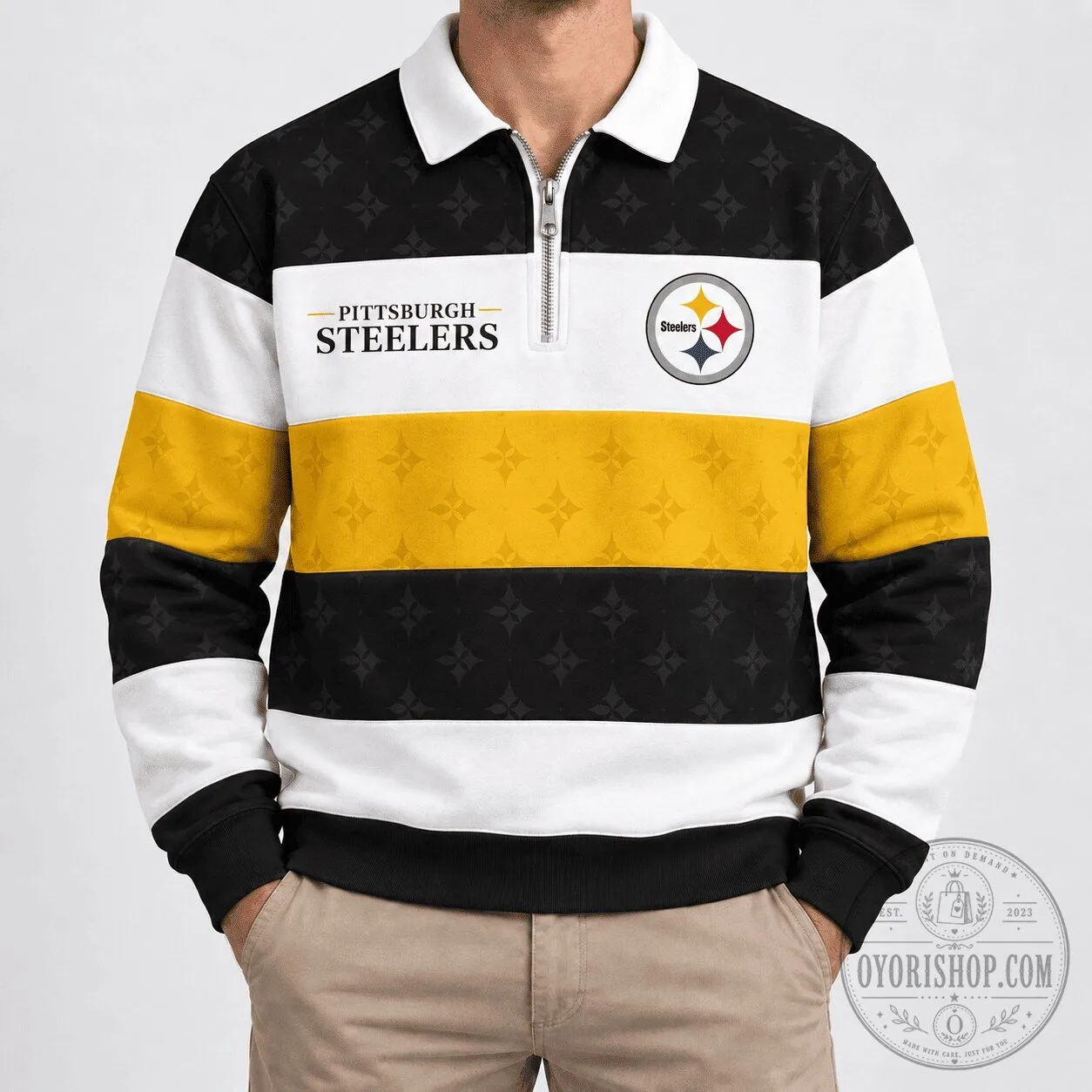 Pittsburgh Steelers National Football League Quarter-Zip Pullover Sweatshirt