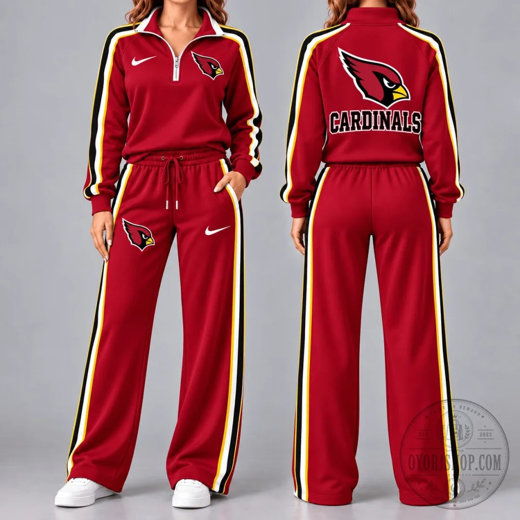 Arizona Cardinals Football Team Red Quarter-Zip Jacket and Pants Set Arizona Cardinals Football Team Red Quarter-Zip Jacket and Pants Set