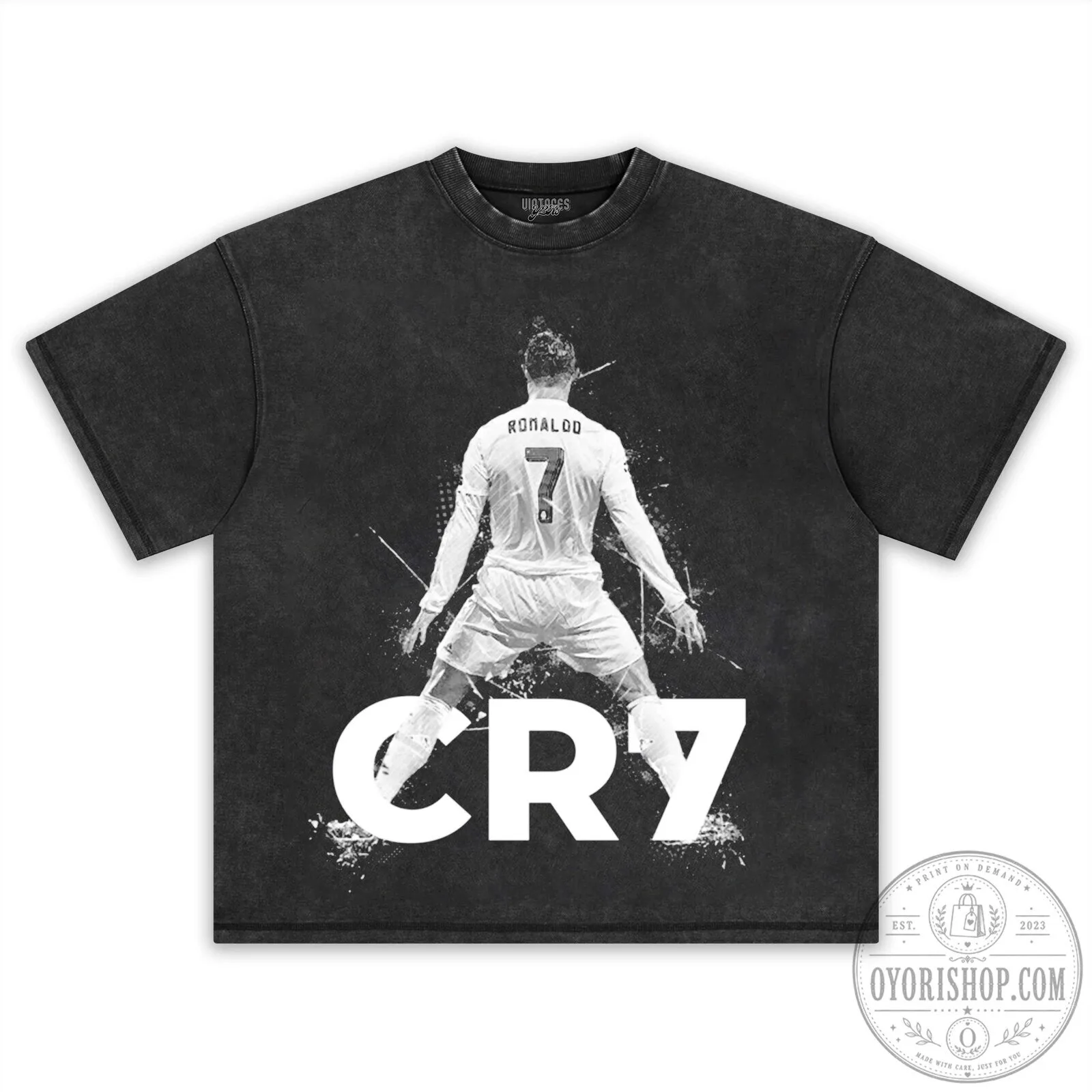 Cristiano Ronaldo CR7 Football Celebration Black Graphic T-Shirt 15 Cristiano Ronaldo CR7 Football Celebration Black Graphic T-Shirt