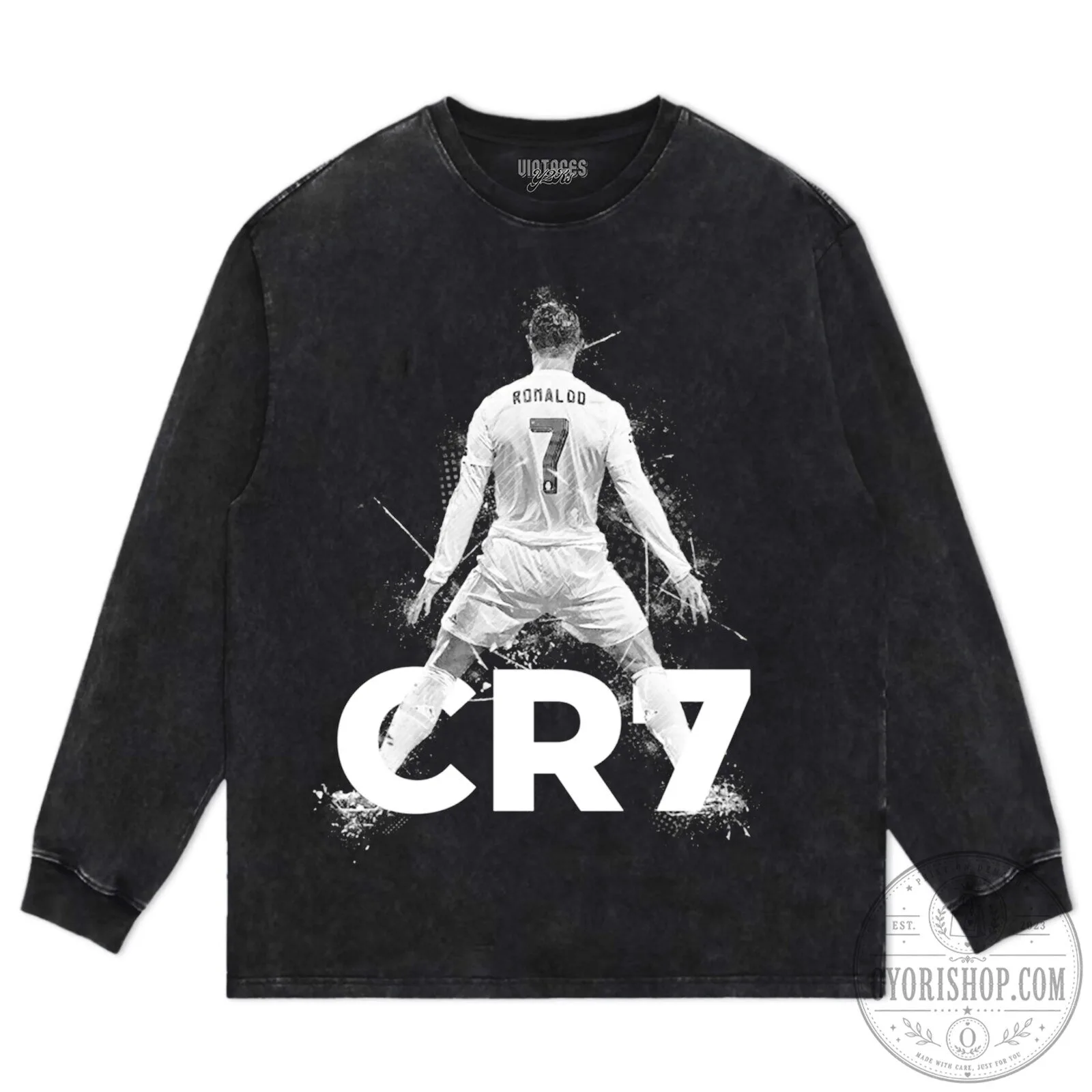 Cristiano Ronaldo CR7 Football Celebration Black Graphic T-Shirt 22 Cristiano Ronaldo CR7 Football Celebration Black Graphic T-Shirt