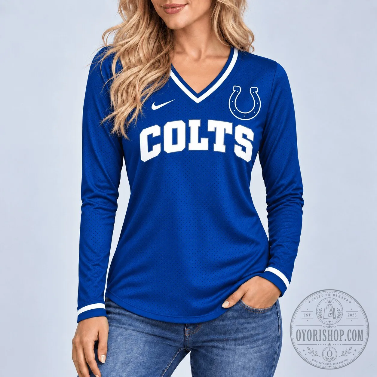 Indianapolis Colts Women's Blue Game Day Long Sleeve Jersey