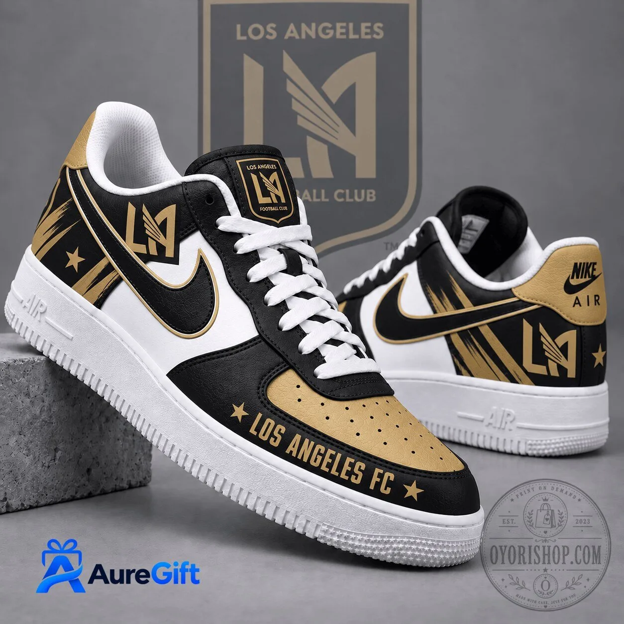 Los Angeles Football Club Christmas Personalized Air Force 1 Shoes