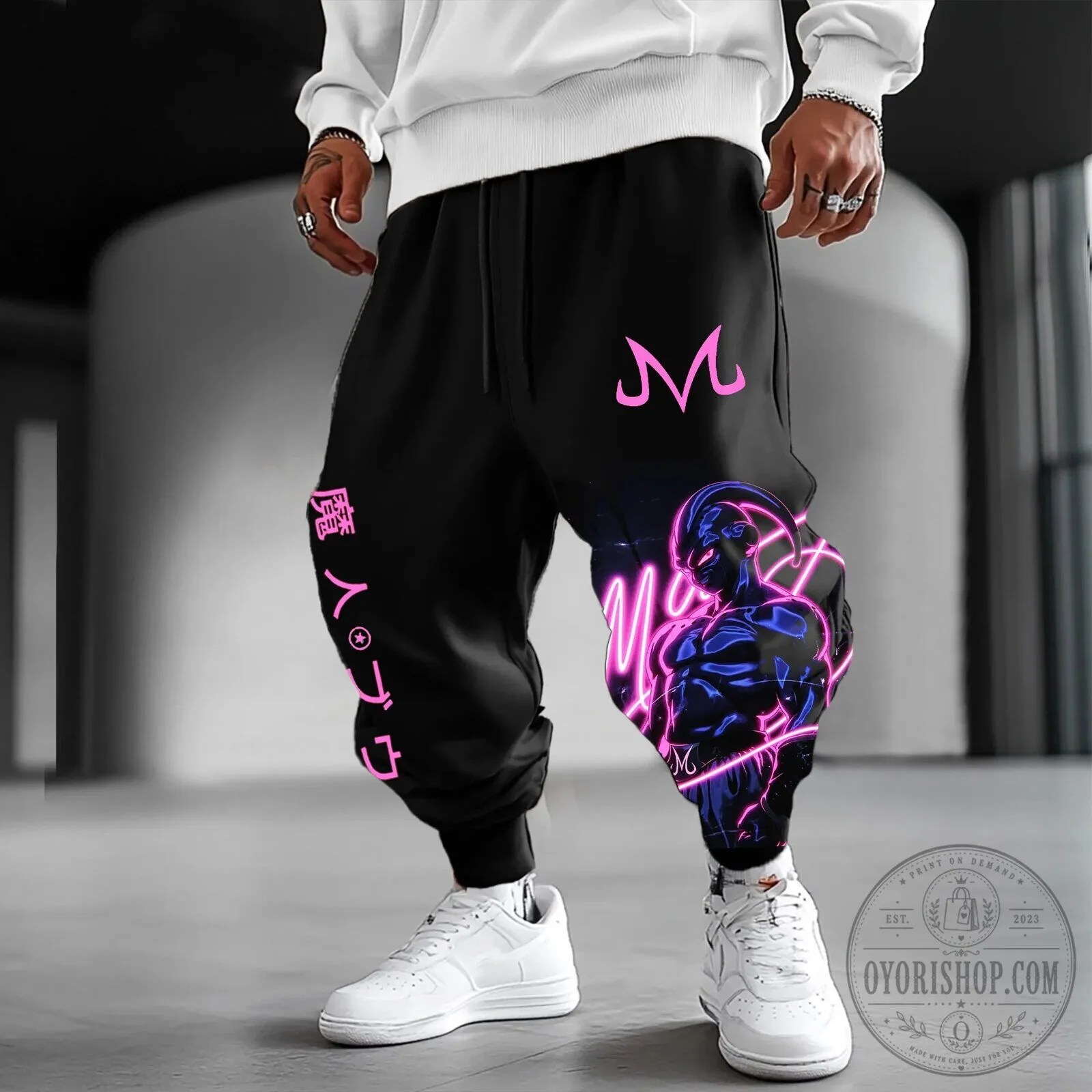 Dragon Ball Z Majin Buu Anime Graphic Print Jogger Pants for Men