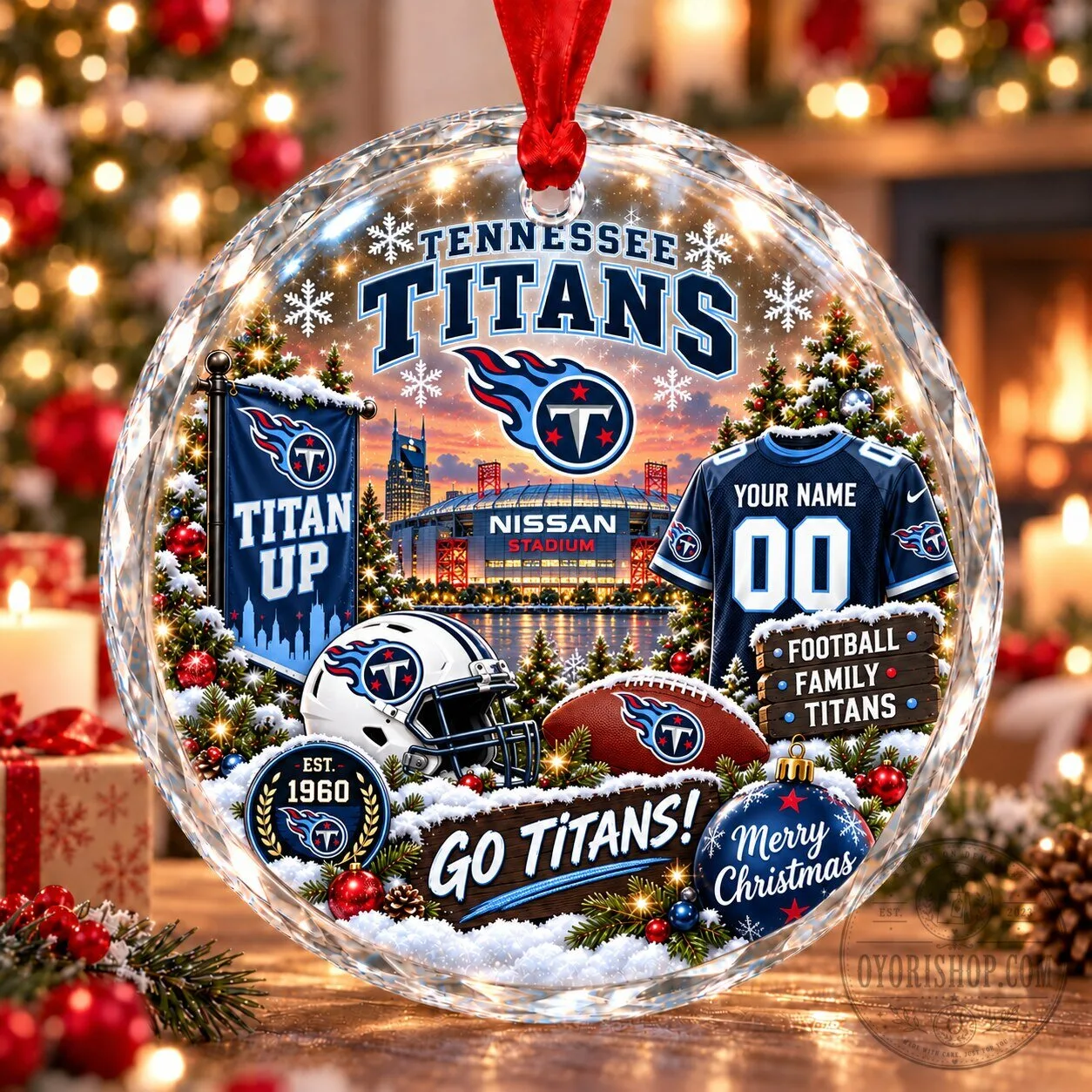 Tennessee Titans Football Team Nissan Stadium Christmas Ball Ornament 1 Tennessee Titans Football Team Nissan Stadium Christmas Ball Ornament