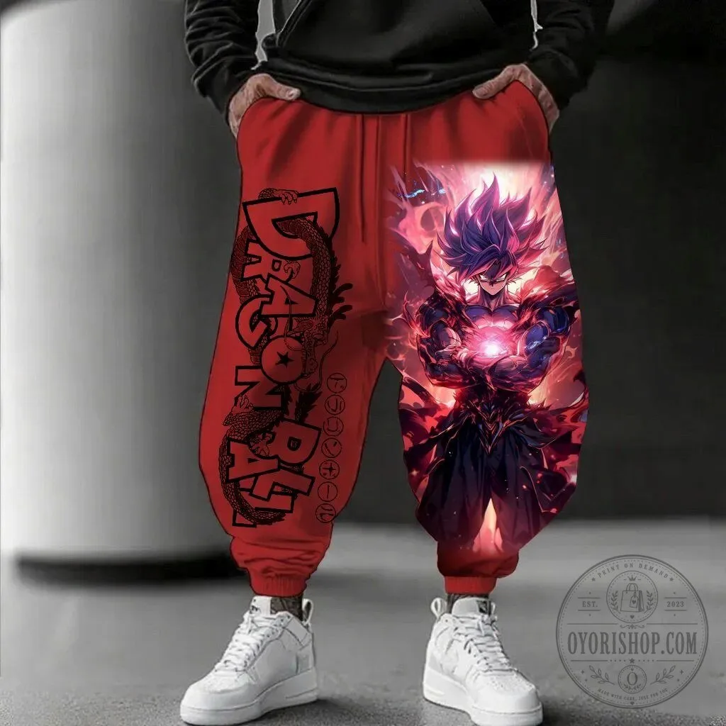 Dragon Ball Super Goku Ultra Instinct Red Anime Streetwear Pants