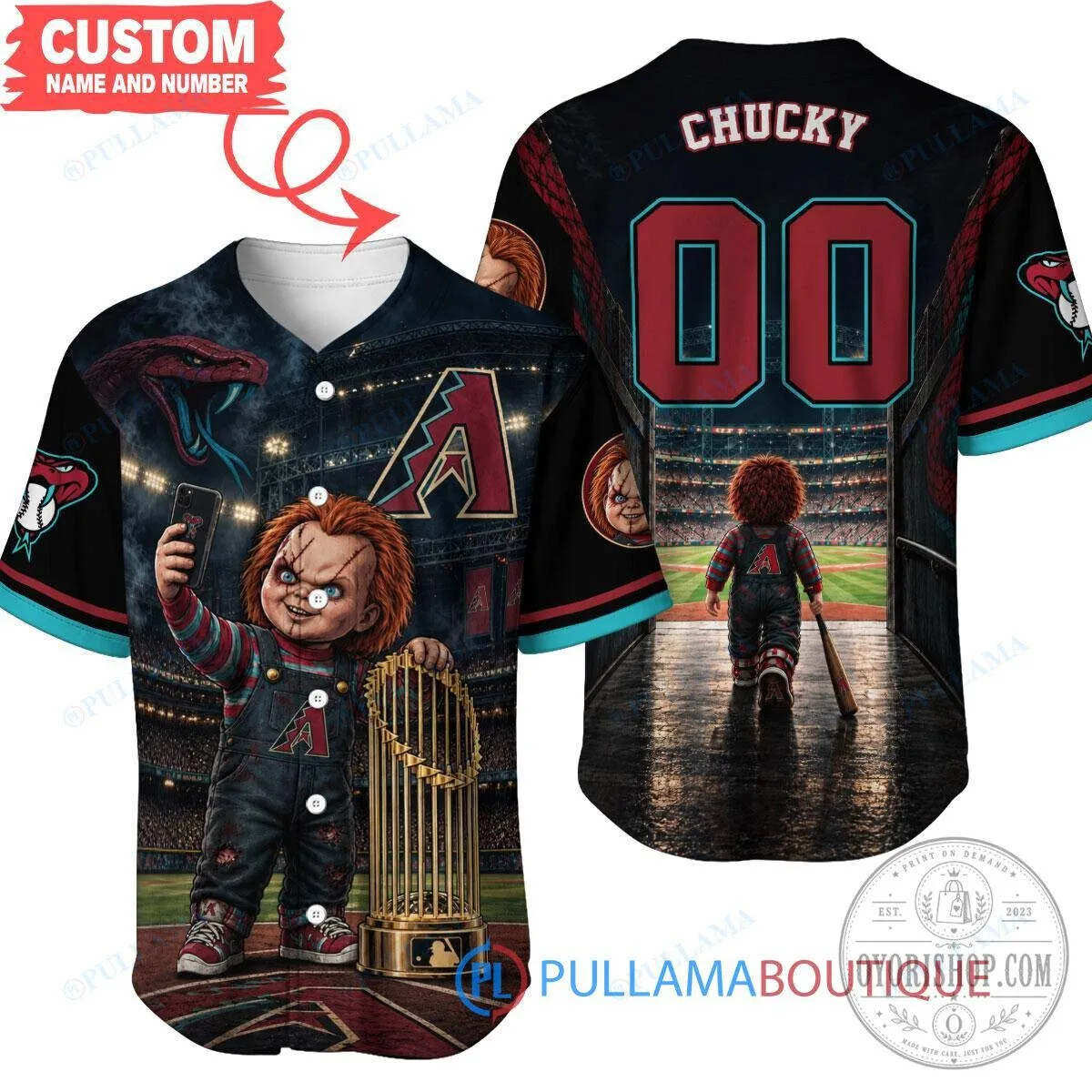 Arizona Diamondbacks Chucky World Series Trophy Baseball Jersey