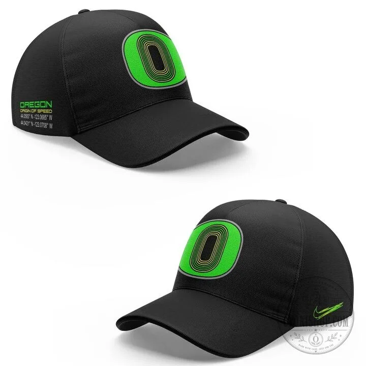 Oregon Ducks Origin of Speed Black Adjustable Baseball Cap Hat
