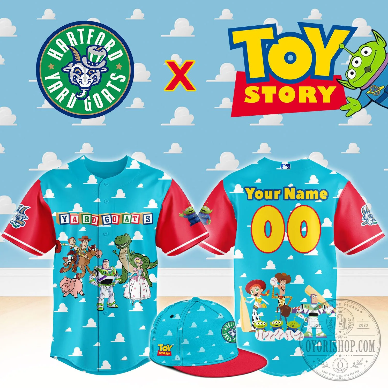 ..Hartford Yard Goats Toy Story Night Limited Custom Jersey