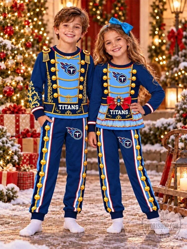 Tennessee Titans Nutcracker Christmas Kids Pajamas Set