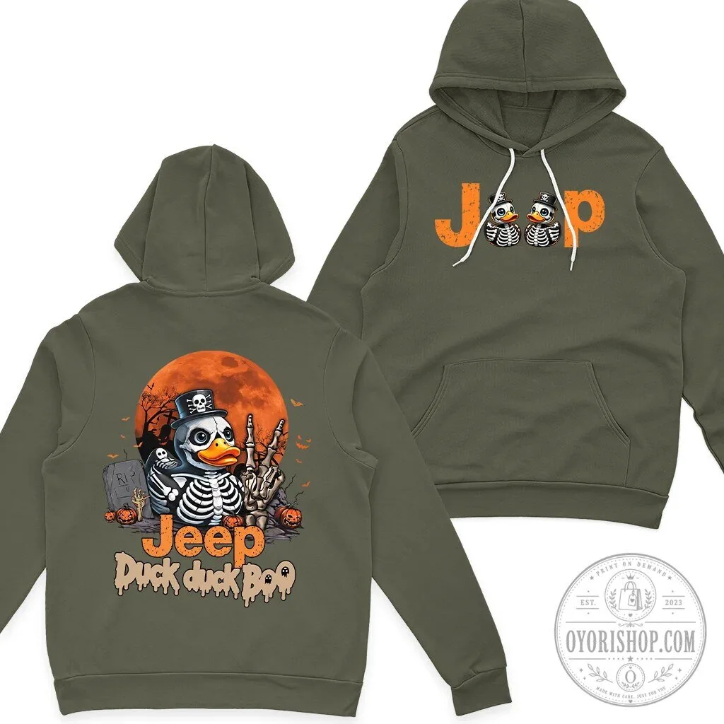 Jeep Duck Duck Boo Skeleton Halloween Funny Hoodie