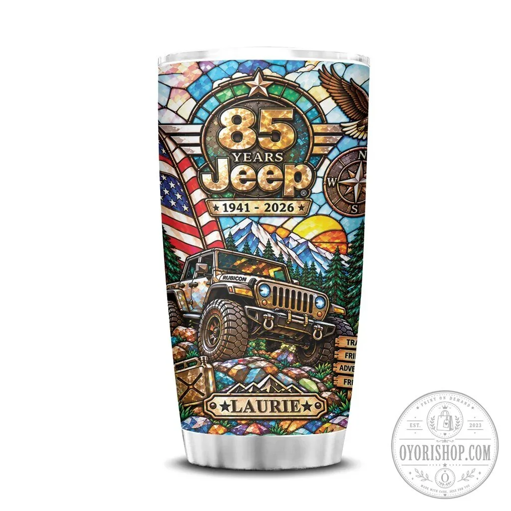 Jeep 85 Years Of Adventure Personalized Stainless Steel Tumbler 1 Jeep 85 Years Of Adventure Personalized Stainless Steel Tumbler