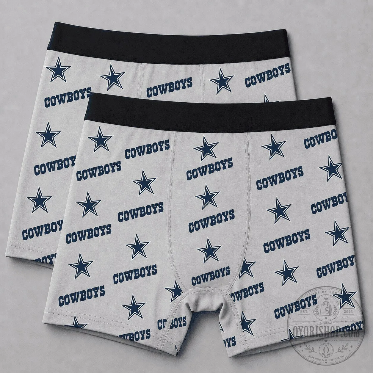 Dallas Cowboys National Football League Team Star Pattern Men's Boxer Briefs