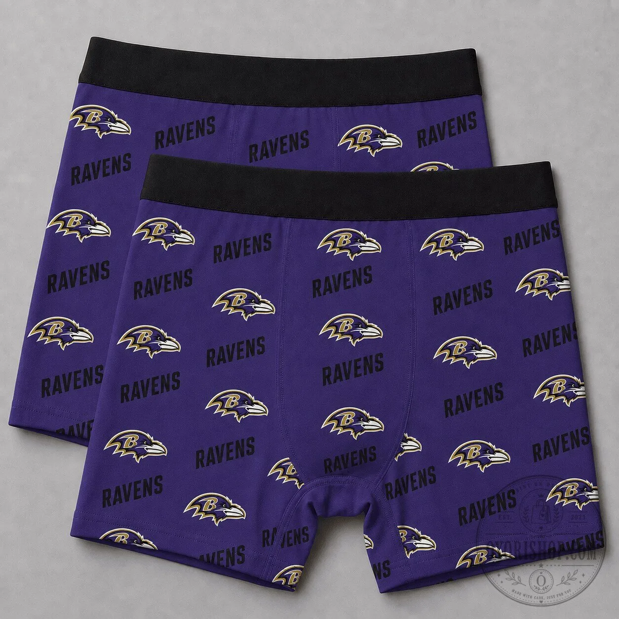 Baltimore Ravens NFL Football Team Logo Pattern Men's Boxer Briefs Underwear