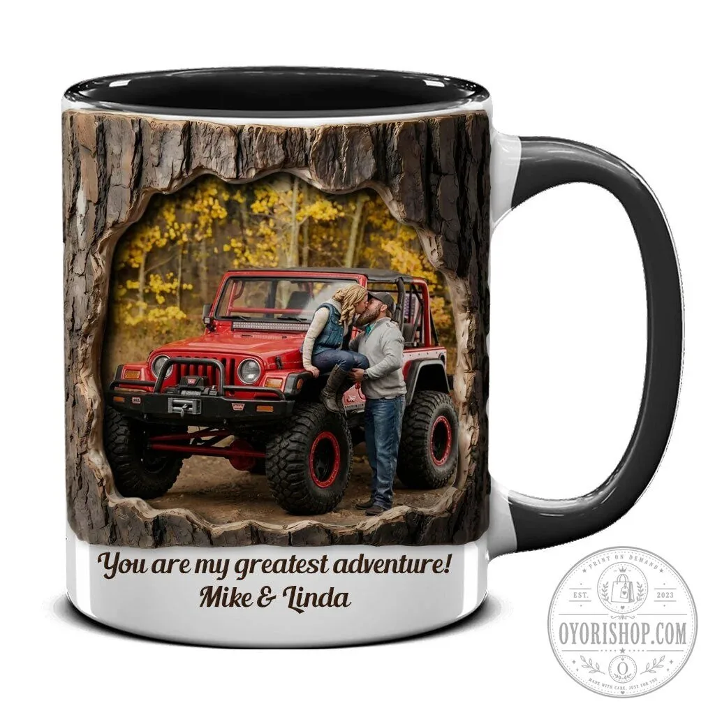 Personalized Offroad Adventure Custom Photo Coffee Mug with Names