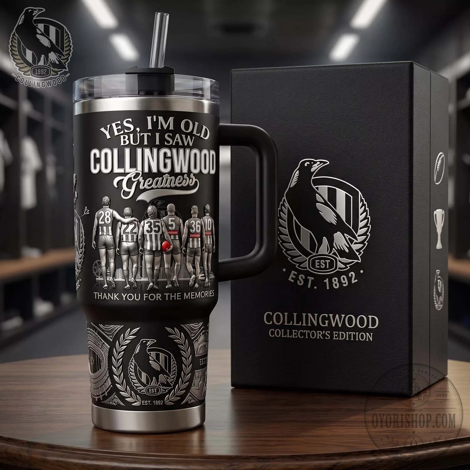 Collingwood Magpies Football Club Greatness Stainless Steel Tumbler