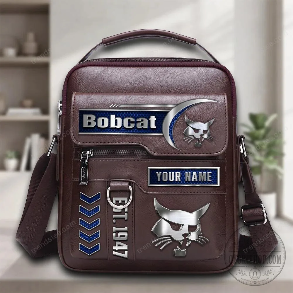Bobcat Custom Name Leather Shoulder Bag