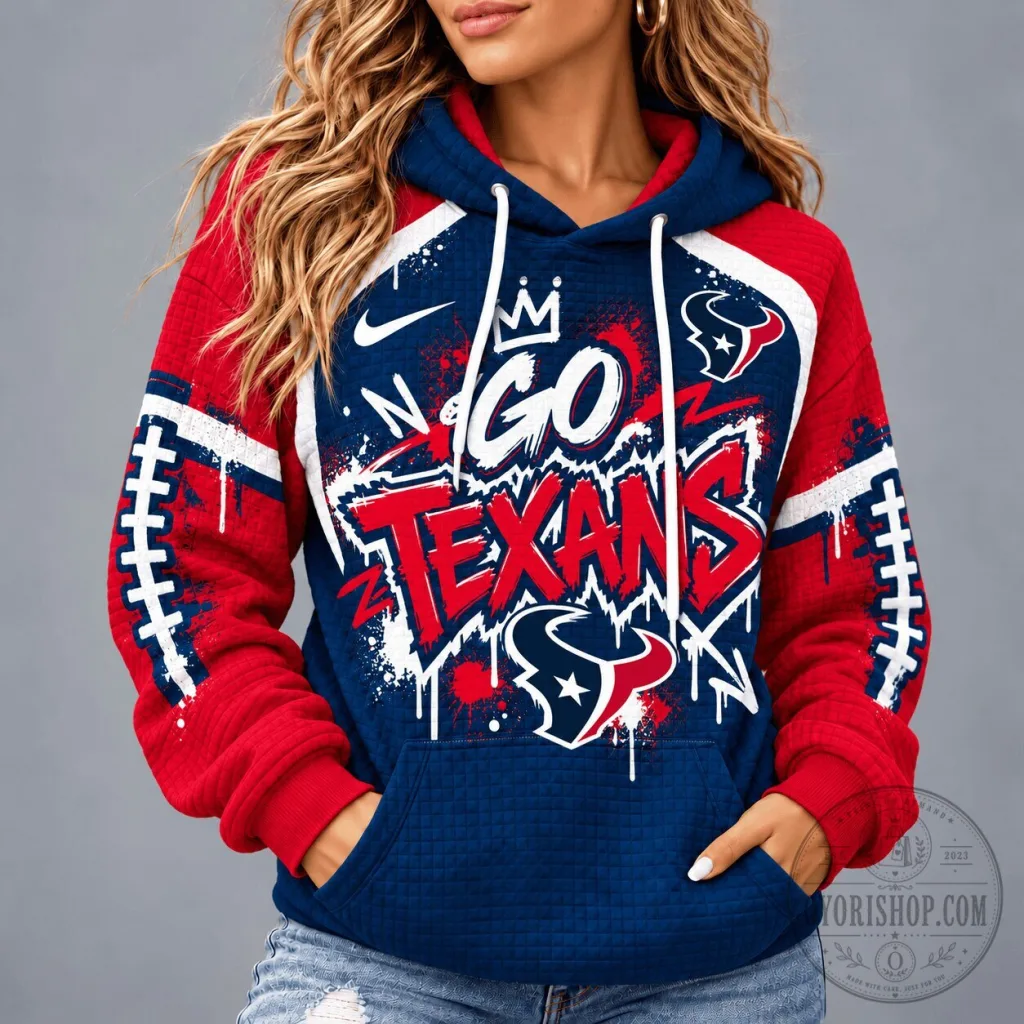 Houston Texans National Football League Graffiti Game Day Unisex Waffle Hoodie Houston Texans National Football League Graffiti Game Day Unisex Waffle Hoodie