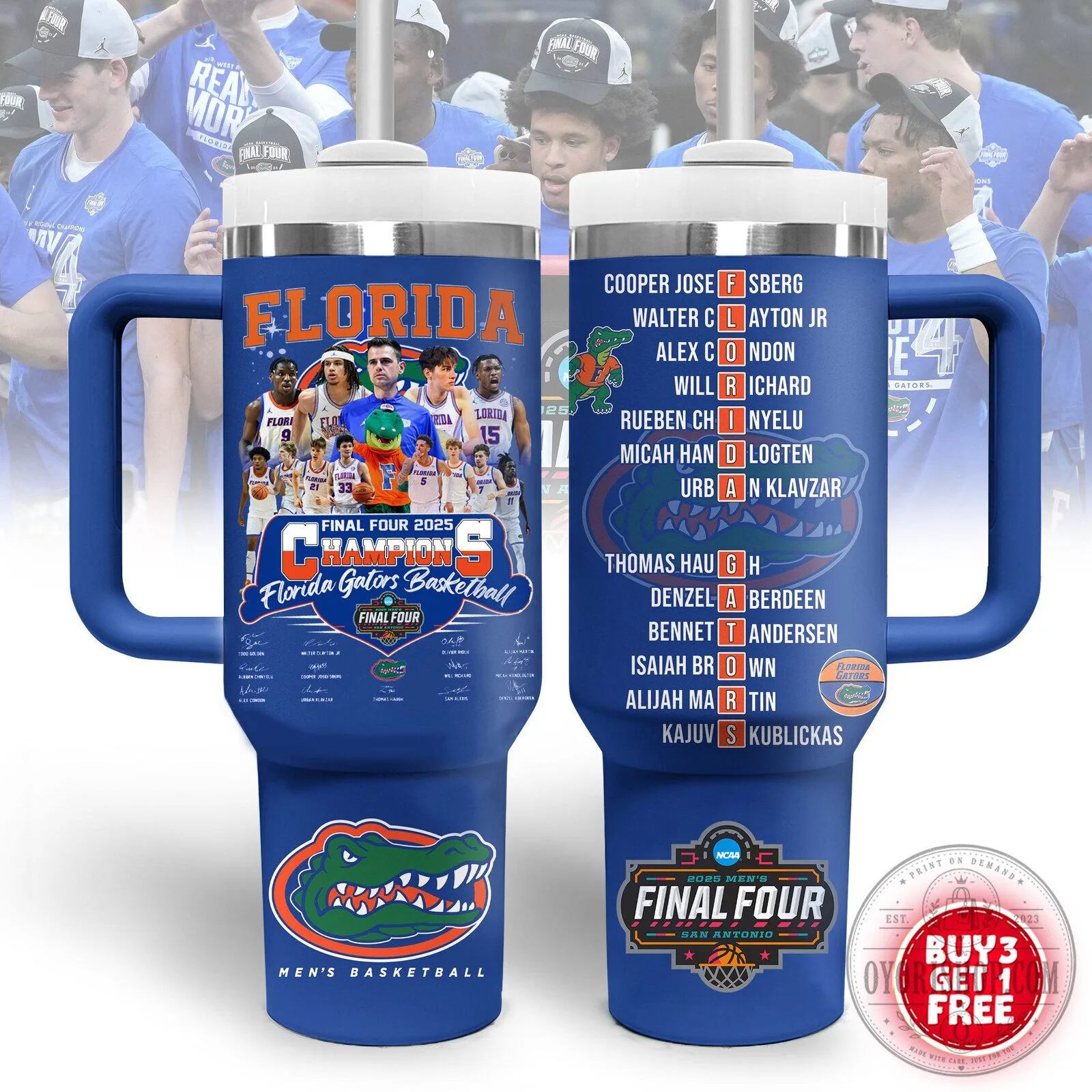 Florida Gators Basketball Final Four 2025 Champions Team Roster Tumbler 1 Florida Gators Basketball Final Four 2025 Champions Team Roster Tumbler