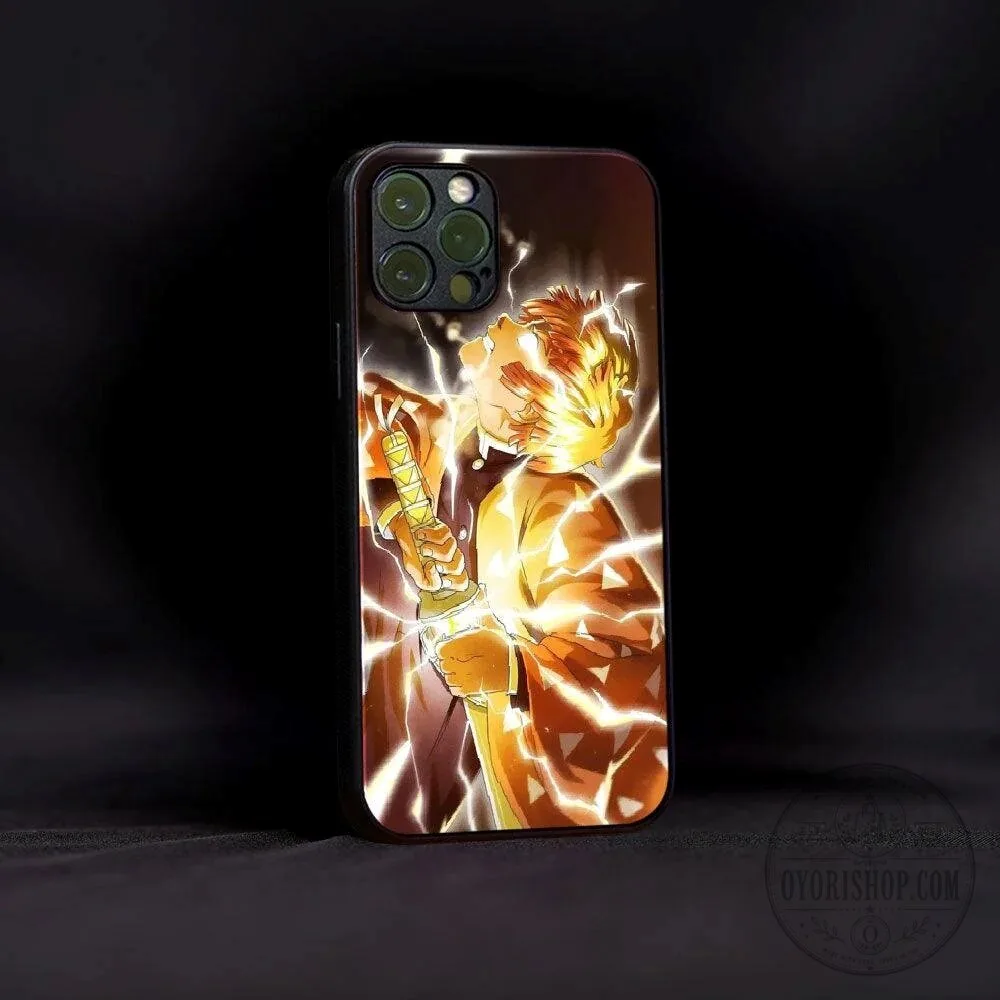 Zenitsu Agatsuma Demon Slayer Anime Lightning Glass Phone Case