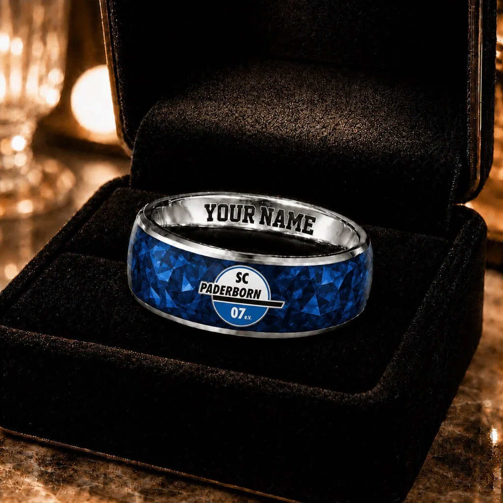 SC Paderborn 07 Bundesliga Football Club Custom Engraved Ring SC Paderborn 07 Bundesliga Football Club Custom Engraved Ring