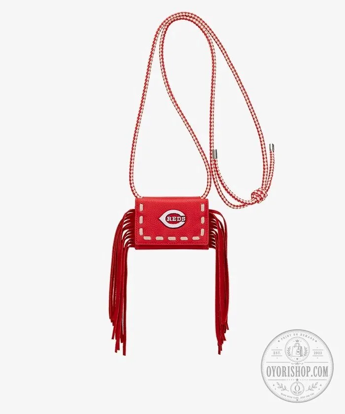 Cincinnati Reds Fringe Crossbody Card Holder with Adjustable Strap