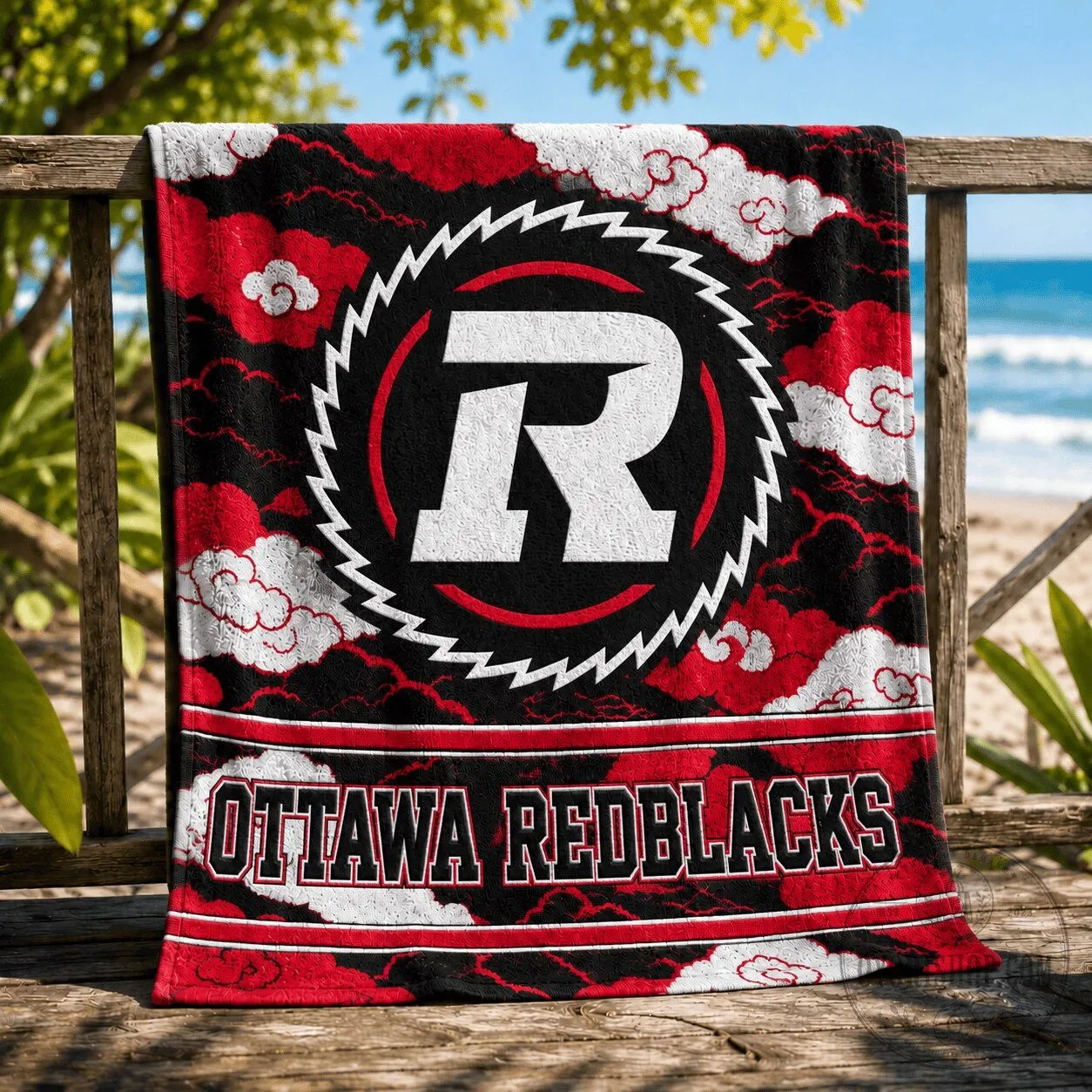 Ottawa Redblacks Canadian Football League Beach Towel