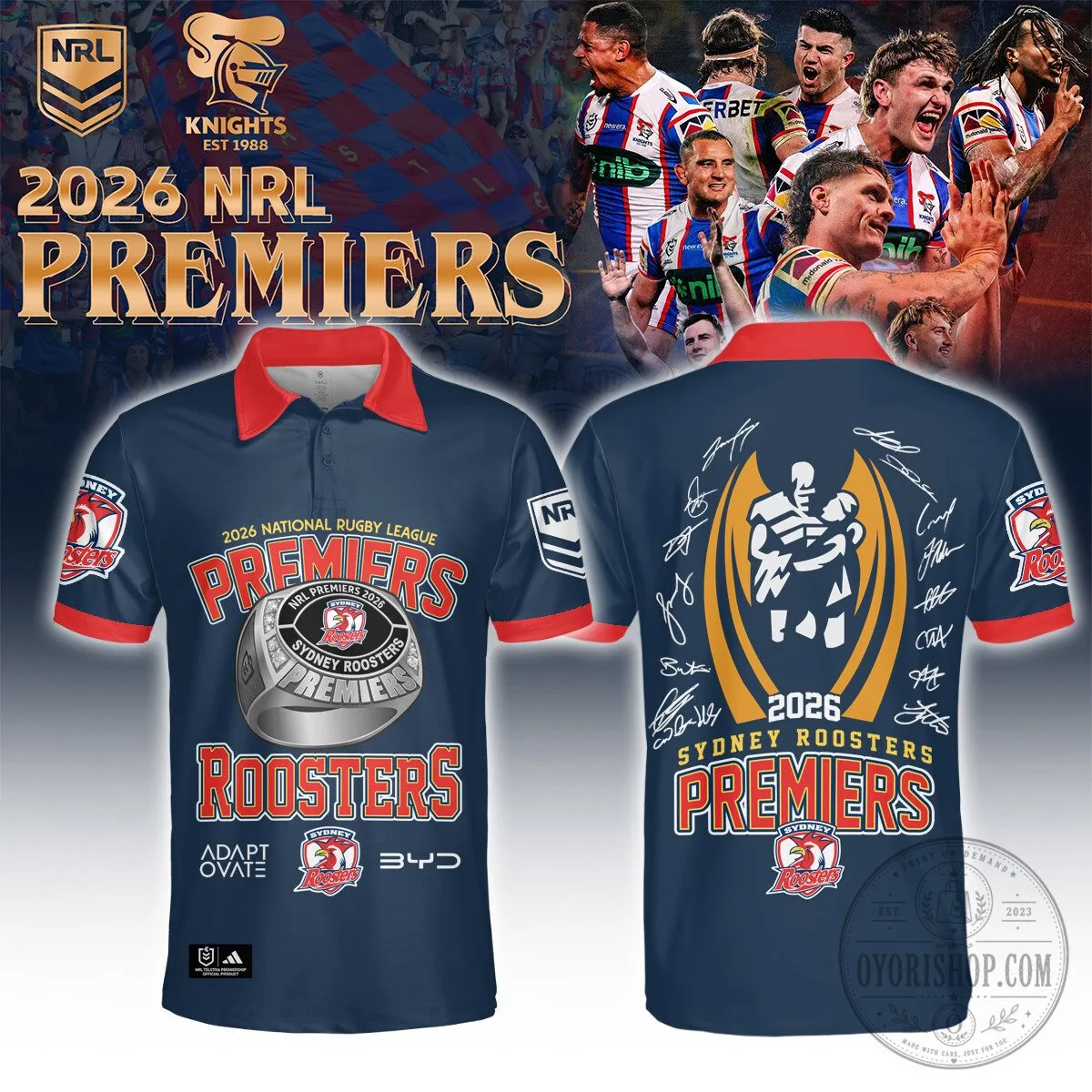 Polo Shirt for 2026 National Rugby League Champions - Sydney Roosters 2 Polo Shirt for 2026 National Rugby League Champions - Sydney Roosters