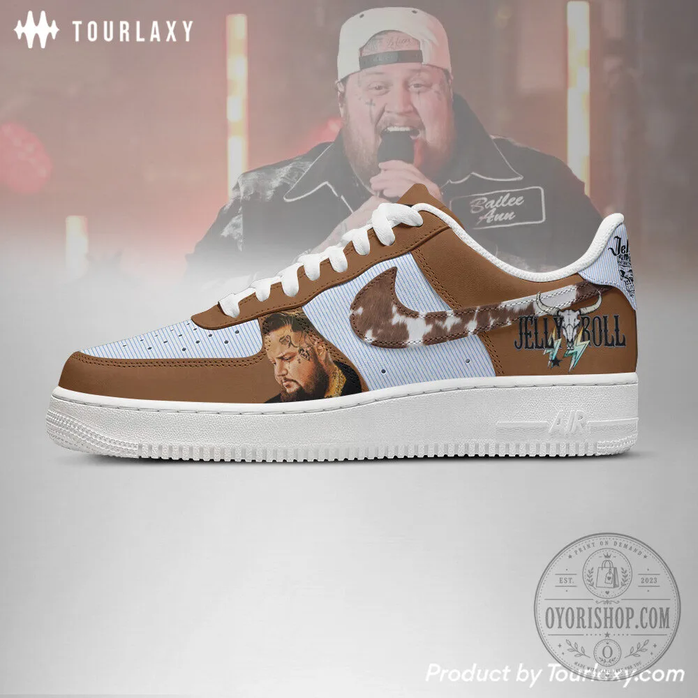 Jelly Roll Country Music Inspired Brown and White Custom Air Force 1 Shoes 8 Jelly Roll Country Music Inspired Brown and White Custom Air Force 1 Shoes