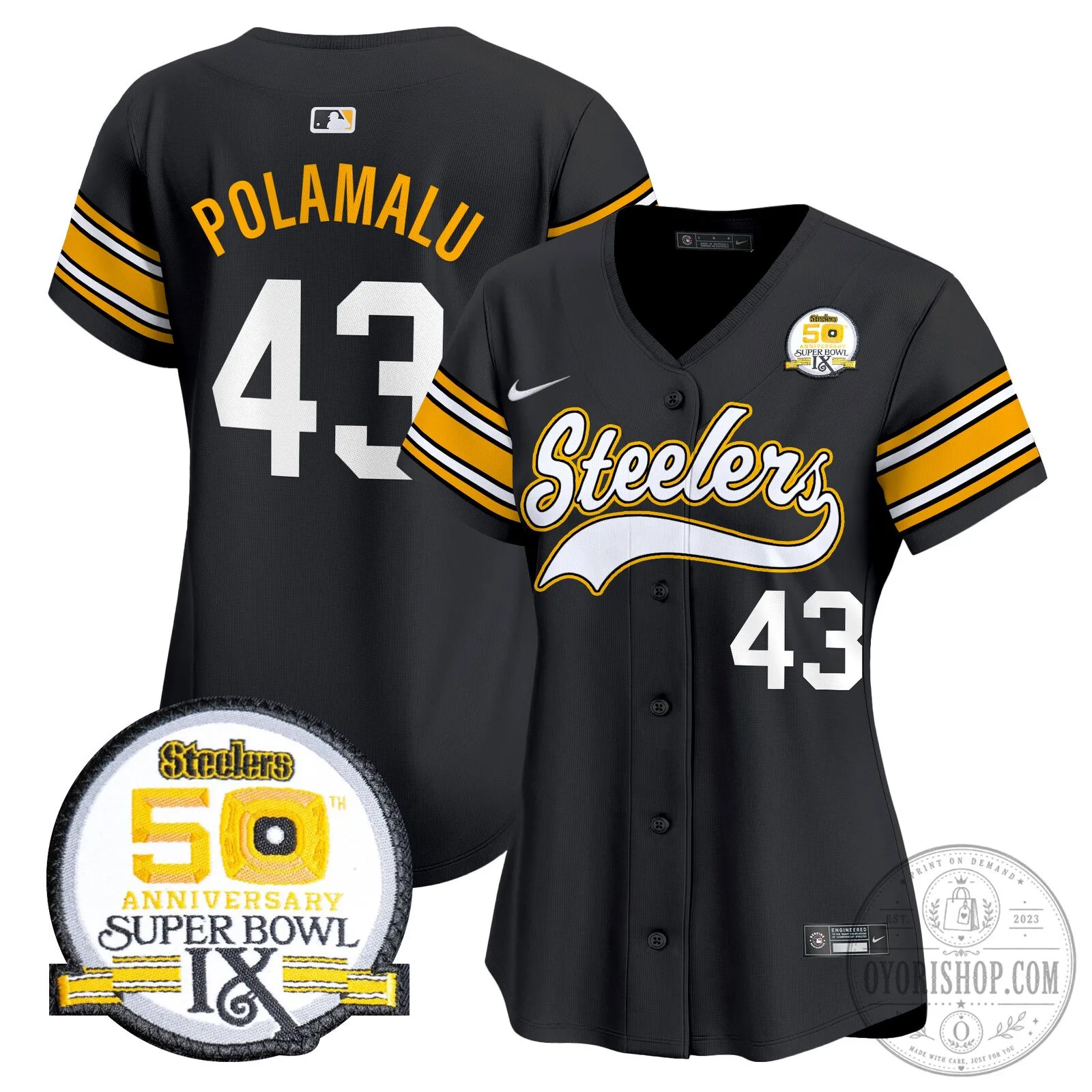 Pittsburgh Steelers Justin Fields Number 2 Black Baseball Jersey 68 Pittsburgh Steelers Justin Fields Number 2 Black Baseball Jersey