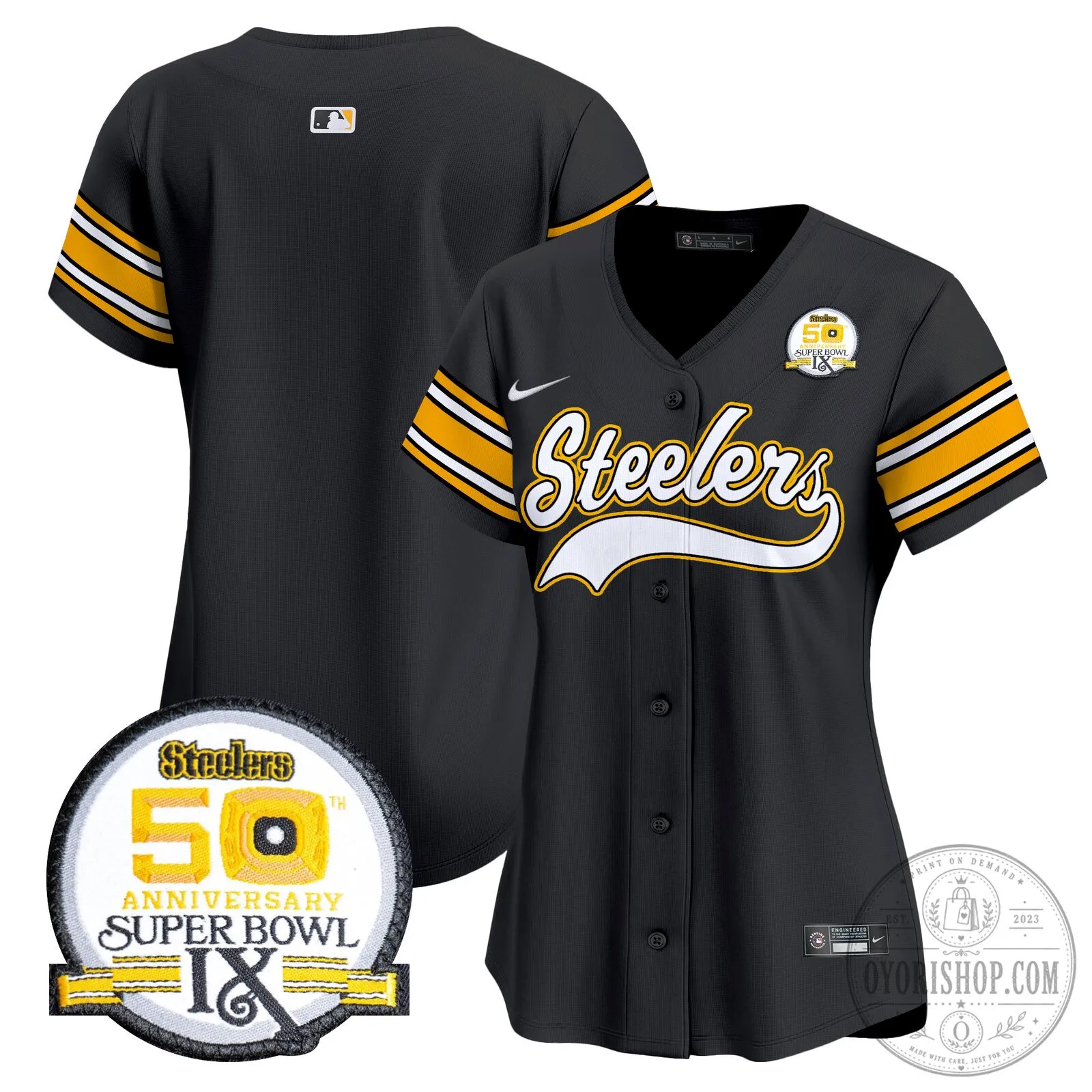 Pittsburgh Steelers Justin Fields Number 2 Black Baseball Jersey 73 Pittsburgh Steelers Justin Fields Number 2 Black Baseball Jersey
