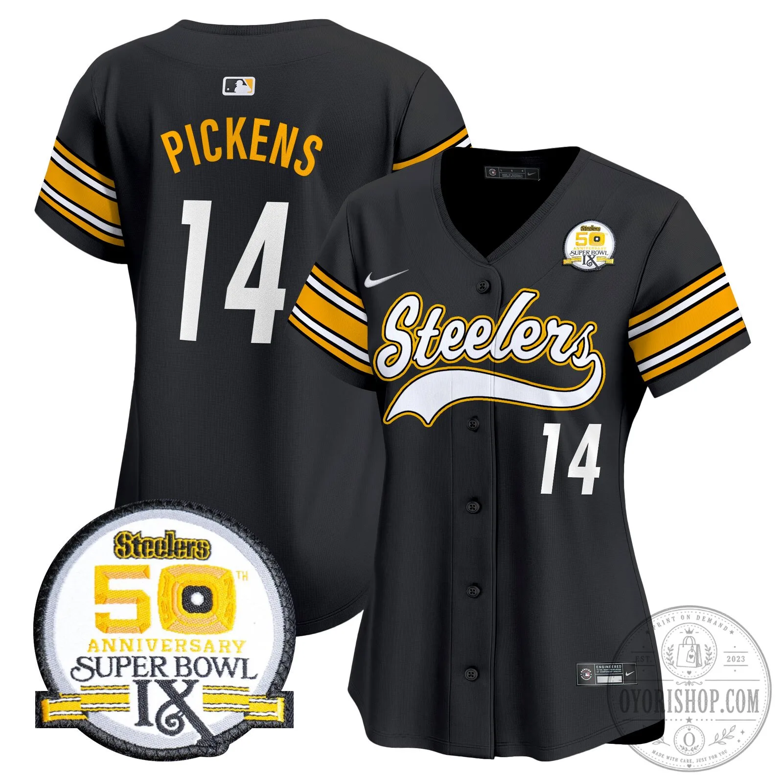 Pittsburgh Steelers Justin Fields Number 2 Black Baseball Jersey 86 Pittsburgh Steelers Justin Fields Number 2 Black Baseball Jersey