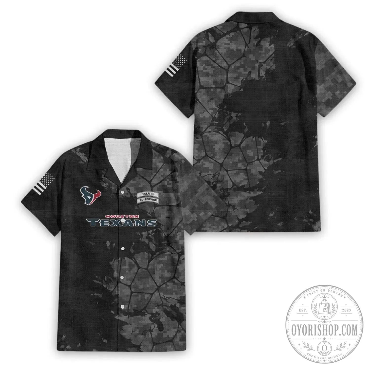 Houston Texans Salute To Service Premium Hawaiian Shirt