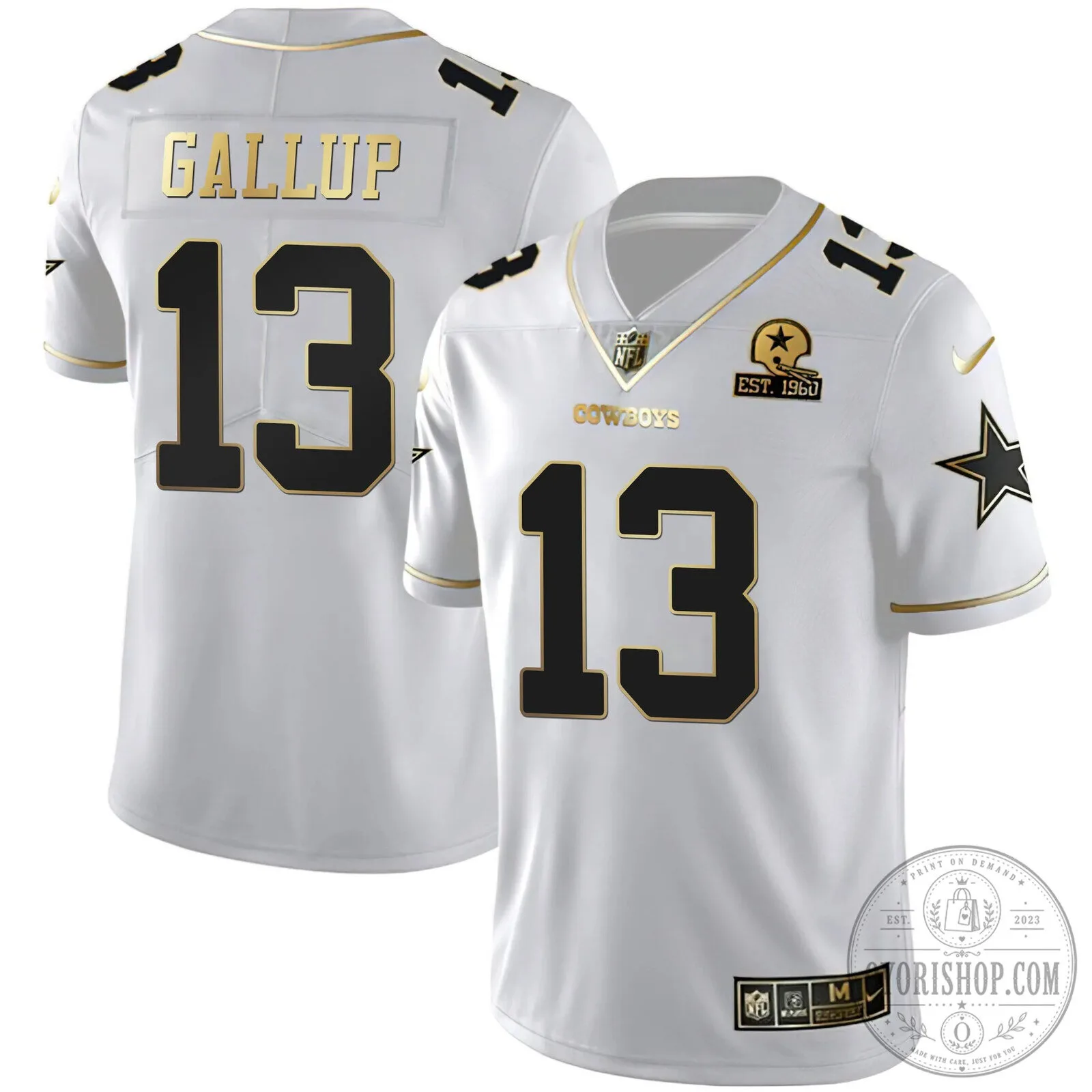 White Gold Vapor Limited Football Jersey of Micah Parsons for Dallas Cowboys 27 White Gold Vapor Limited Football Jersey of Micah Parsons for Dallas Cowboys