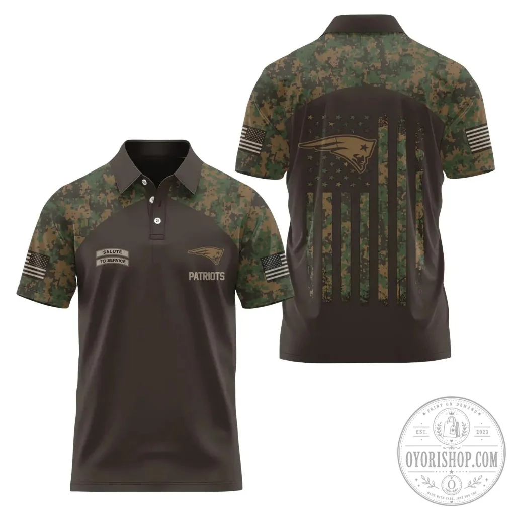 Patriots Camouflage Polo Shirt for Salute To Service - New England Patriots Camouflage Polo Shirt for Salute To Service - New England