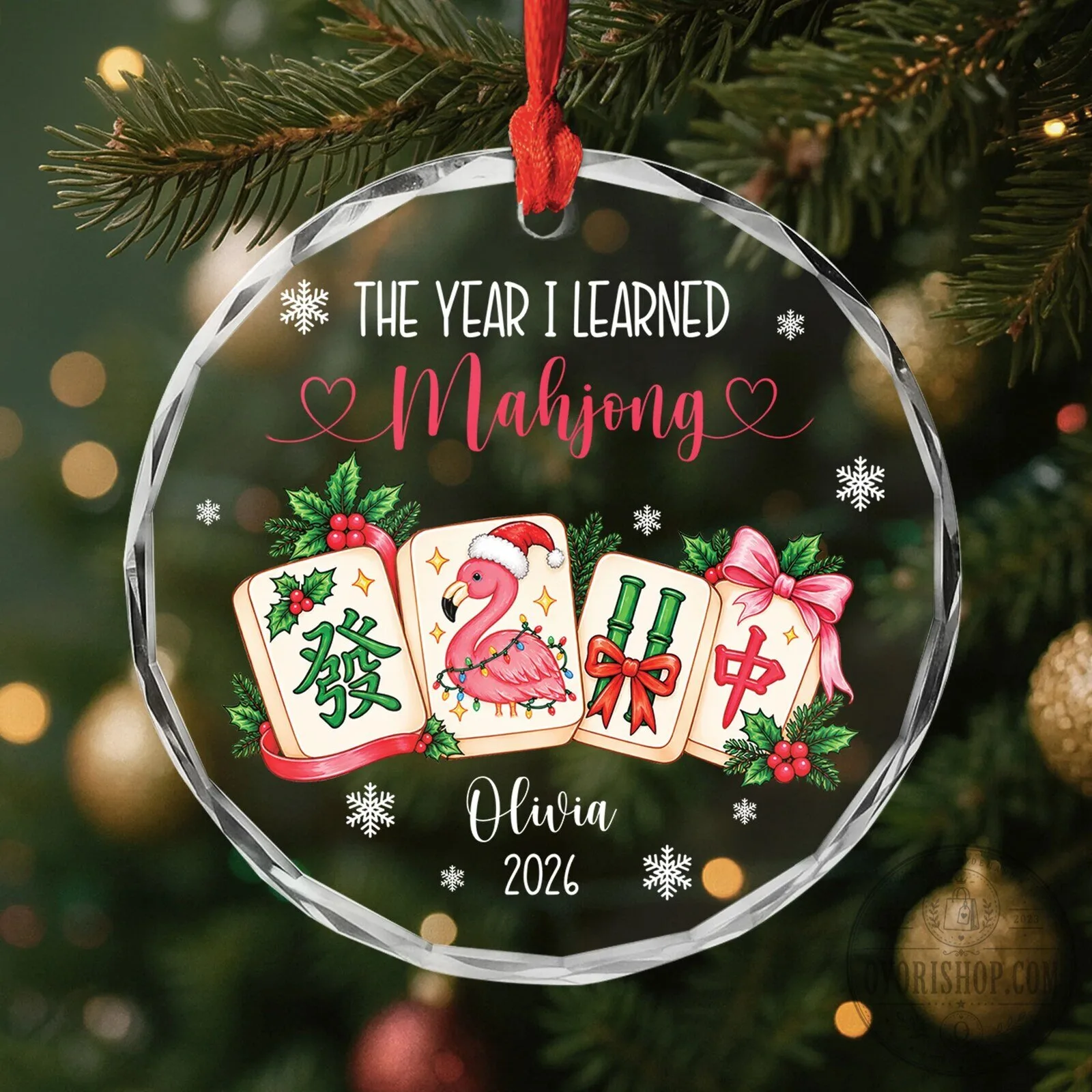 Personalized Mahjong The Year I Learned Mahjong Christmas Ornament