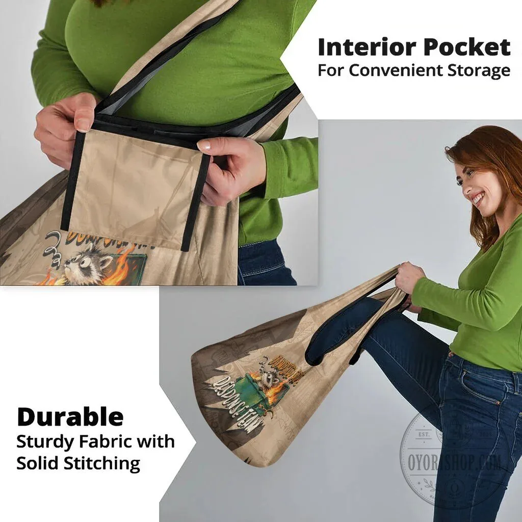 Dumpster Fire Response Team Raccoon Cartoon Reusable Grocery Bag 16 Dumpster Fire Response Team Raccoon Cartoon Reusable Grocery Bag