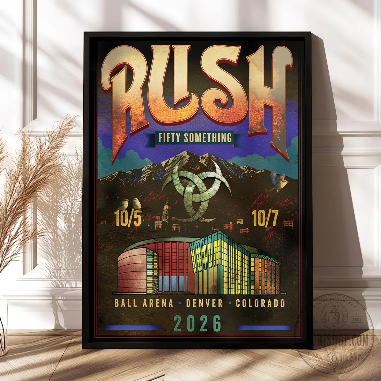 Denver Colorado Concert Poster for Rush's Fifty Something Tour 2026