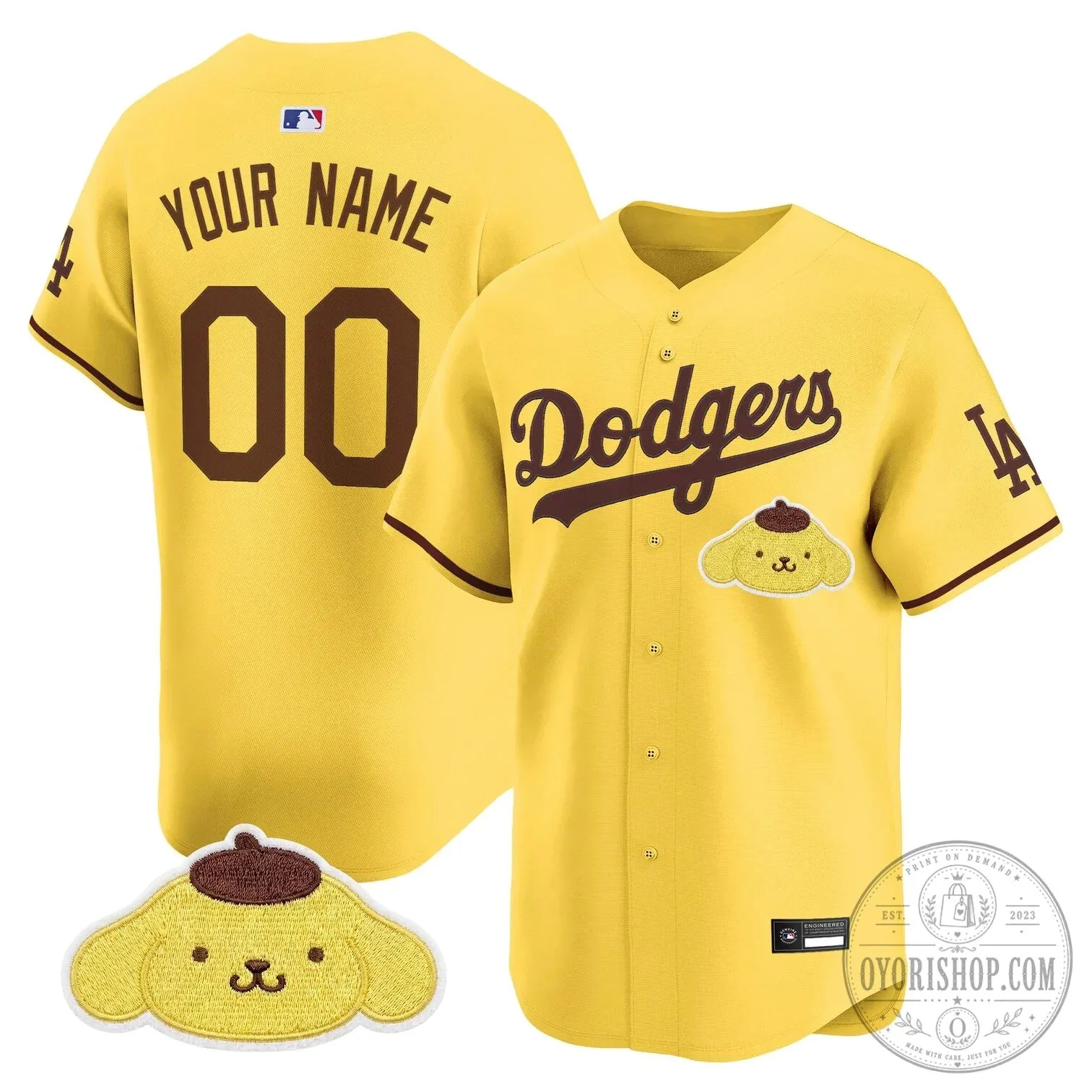 Los Angeles Dodgers Pompompurin Sanrio Friends Baseball Jersey Custom